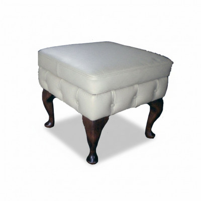 Hocker Chesterfield Säithocker Ottomane Couch Lieder Stoff Textil Sëtz Nei