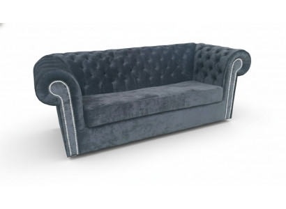Chesterfield Samt Textil Stoff Canapé Couch Polster 3 Sëtz Klassesch Couchen Nei