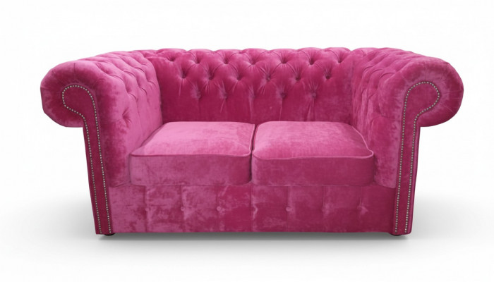 Chesterfield Textil Samt Stoff Canapé Couch Polster 2 Sëtz Klassesch Canapéë Nei!