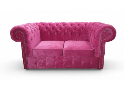 Chesterfield Textil Samt Stoff Canapé Couch Polster 2 Sëtz Klassesch Canapéë Nei!