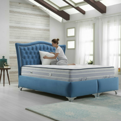 Chesterfield Bett Polsterbett Duebelbett Better Grouss XXL Designer Luxus Bett Neit