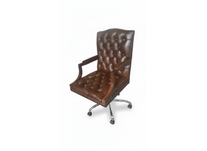 Chesterfield Bürostull Dréistull Büro Sesselleder Sessell KING Dréissessell Nei