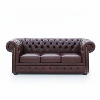 Chesterfield Sofa Couch Polster 3 Sëtz Klassesch Couchen Garnitur Nei