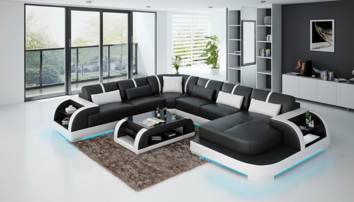Liederkanapé Couch Wunnlandschaft Eckssofa Eck Garnitur Design Modern Sofa