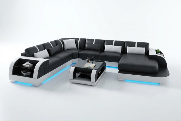 Liederkanapé Couch Wunnlandschaft Eckssofa Eck Garnitur Design Modern Sofa