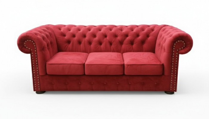 Chesterfield Sofa Canapé Polster Stoff Textil 3er Garnitur Designer Sofas Canapéen