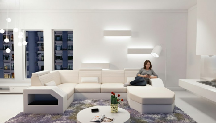 Designer Canapé Eckcanapé Lieder Stoff Textil Polster Ensembel Wunnlandschaft Nei