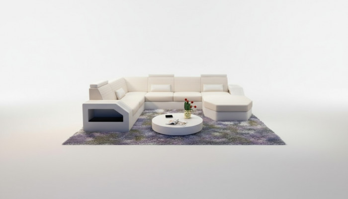 Designer Canapé Eckcanapé Lieder Stoff Textil Polster Garnitur Wunnlandschaft