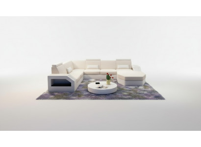 Designer Canapé Eckcanapé Lieder Stoff Textil Polster Garnitur Wunnlandschaft