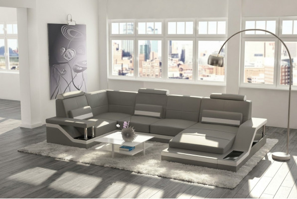 Wunnlandschaft Canapé Polster Canapé Eck Eckcanapé Garnitur Textil Stoff Lieder Canapéen