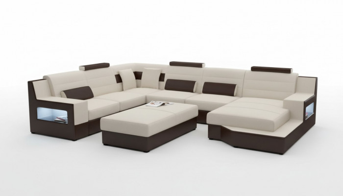 Wohnlandschaft Ecksofa Sofa Canapé Polster Garnitur Liederdivan Schlofssofa