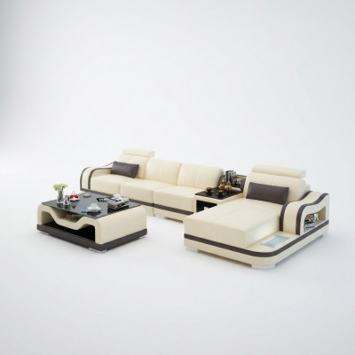 Canapé Ledercanapé Couch Modern Wunnlandschaft Eckcanapé Eck Garnitur Design