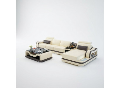 Canapé Ledercanapé Couch Modern Wunnlandschaft Eckcanapé Eck Garnitur Design