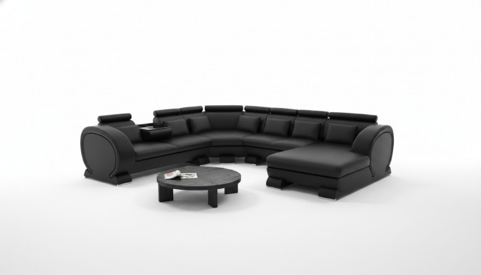 Ecksofa Sofa Wunnlandschaft Canapé Lieder Sofae Eck Garnitur Vigo-K U Form Nei