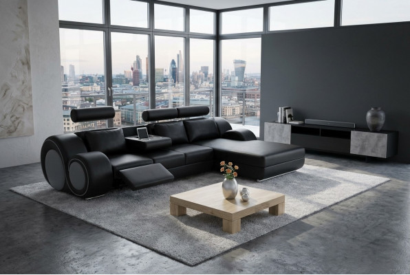 Designer Garnitur Wunnlandschaft Eckcouch Couch Sofa Polstersofa Ledersofa Sofas Nei