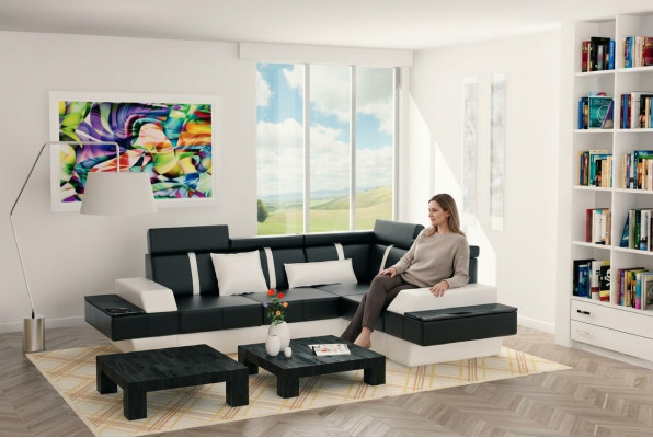 Designer Wunnlandschaft Eckcouch Nei Couch Sofa Polster Ledersofa Sofas Garnitur
