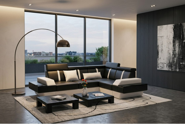 Designer Wunnlandschaft Eckcouch Nei Couch Sofa Polster Ledersofa Sofas Garnitur