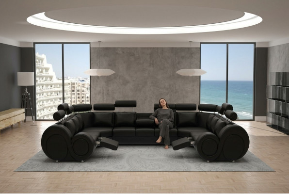 Ecksofa Liederdivan Polstersofa Canapé XXL Grouss Wunnlandschaft Liederdivan Sofa Berlin 6