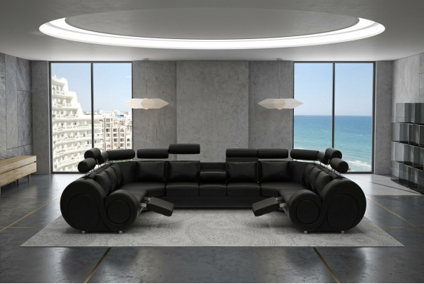 Ecksofa Liederdivan Polstersofa Canapé XXL Grouss Wunnlandschaft Liederdivan Sofa Berlin 6
