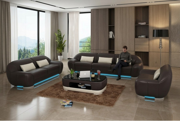 Liederdivan Canapé Sofa-Ecksofa-Eckgarnitur Design Dekor Modern Sofa
