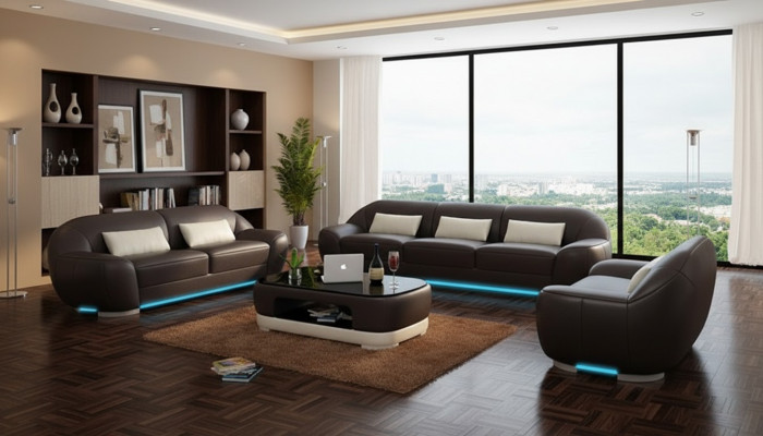 Liederdivan Canapé Sofa-Ecksofa-Eckgarnitur Design Dekor Modern Sofa