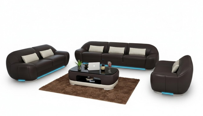 Liederdivan Canapé Sofa-Ecksofa-Eckgarnitur Design Dekor Modern Sofa