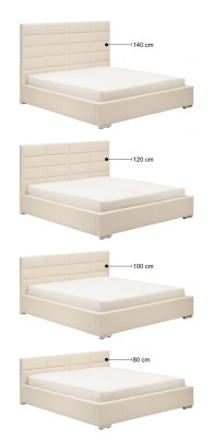 BETT DESIGNER POLSTERBETT MANŽETTE DOPPELTBETT MINI-MAXI 2101