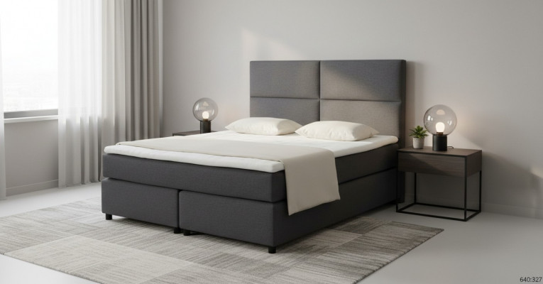 Kontinentalt Boxsprang Bett Better Textil Bett Polster Héich Duebel Lieder