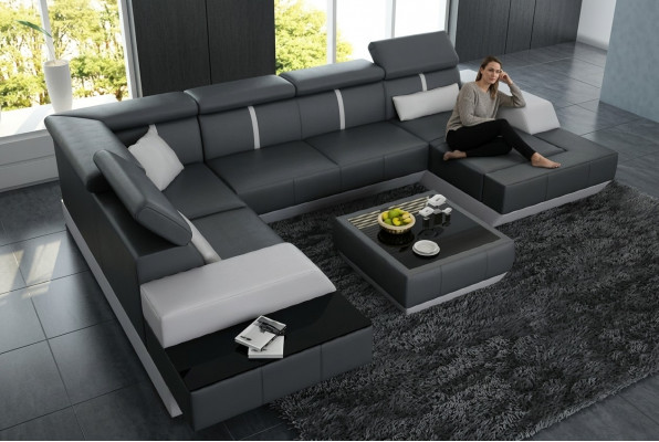 Ledertische Couchtische Dëscher Designer Glastësch Couchtësch MANS