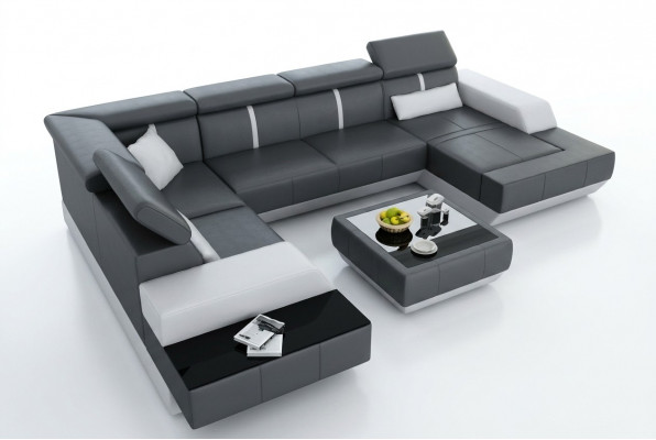 Ledertische Couchtische Dëscher Designer Glastësch Couchtësch MANS