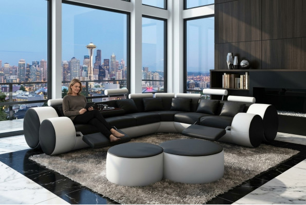 Eckcouch Canapé Couchage Polstermief Wunnlandschaft Lieder Eckcouch Sëtzer Groupe L-Form Madrid