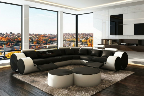 Eckcouch Canapé Couchage Polstermief Wunnlandschaft Lieder Eckcouch Sëtzer Groupe L-Form Madrid