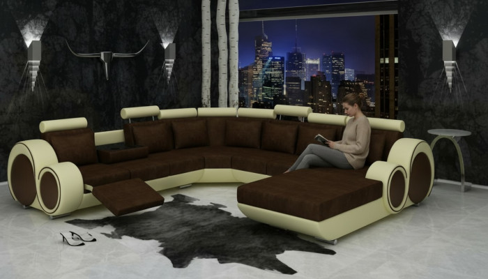 XXL TEXTIL ZOFA WUNNZIEMER STOFF COUCH GROSSE ZOFA POLSTEREN ECK ZOFA NEI