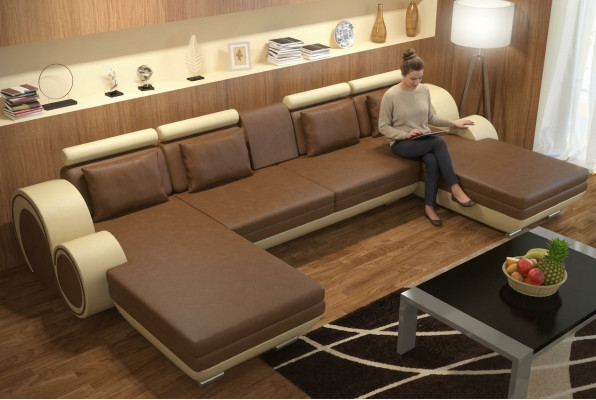 Wunnlandschaft Couch Polstersofa Sëtz Eck Eckwunnlandschaft Garnitur BERLIN