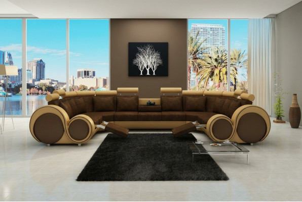 Ecksofa Wunnlandschaft Polstersofa Sitz-Eck-Garnitur Textil Lieder Stoff XXL