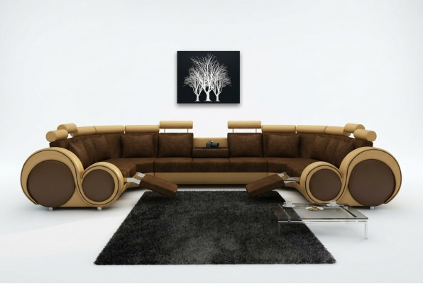 Ecksofa Wunnlandschaft Polstersofa Sitz-Eck-Garnitur Textil Lieder Stoff XXL