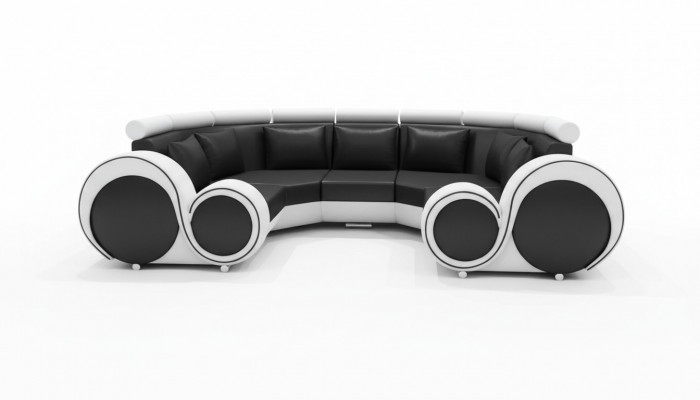 Exklusivt Modernt Lieder-Sofa aus Premium Kënschtläder mat Holzrahmen