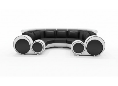 Exklusivt Modernt Lieder-Sofa aus Premium Kënschtläder mat Holzrahmen