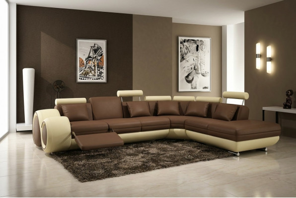 Ledersofa Designer Ledercouch Ecksofa Garnitur Sofa Wunnlandschaft Nei Schwaarz