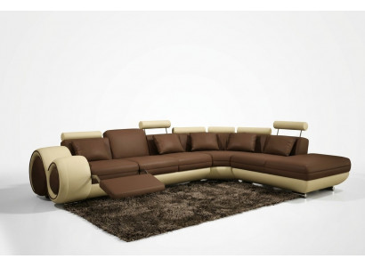 Ledersofa Designer Ledercouch Ecksofa Garnitur Sofa Wunnlandschaft Nei Schwaarz