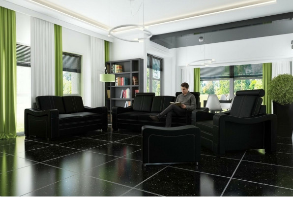 LEDER SOFA DESIGN SOFA SOFAGARNITUR 3+2+1 SOFA COUCH GARNITUR POLSTERGARNITUR