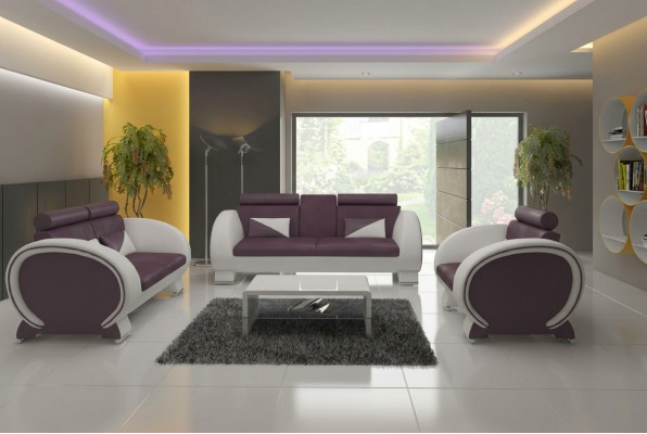 Canapé-Set 3+2+1 Stoff Canapé Design Sofa Wunnlandschaft Polster Garnitur Textil