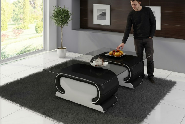 Designer Gliesdësch Dësch Polster Lieder Dësch Canapé Sofa Léierdëscher