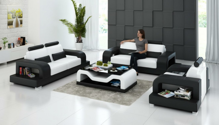 Liederdivan Couch Wunnlandschaft 3+2+1 Sëtzer Garnitur Modern Design Divan