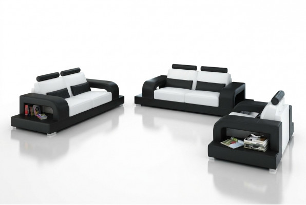 Liederdivan Couch Wunnlandschaft 3+2+1 Sëtzer Garnitur Modern Design Divan