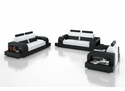 Liederdivan Couch Wunnlandschaft 3+2+1 Sëtzer Garnitur Modern Design Divan