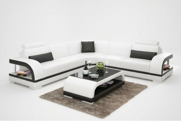 Lieder-Couch Wunnlandschaft Ecksofa Eck Garnitur Design Modern Sofa G8011B