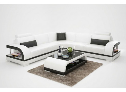 Lieder-Couch Wunnlandschaft Ecksofa Eck Garnitur Design Modern Sofa G8011B