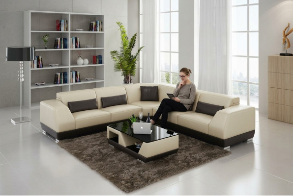 Liederdivan Canapé Wunnlandschaft Sofa Ecksofa Eck Garnitur Modernen Design