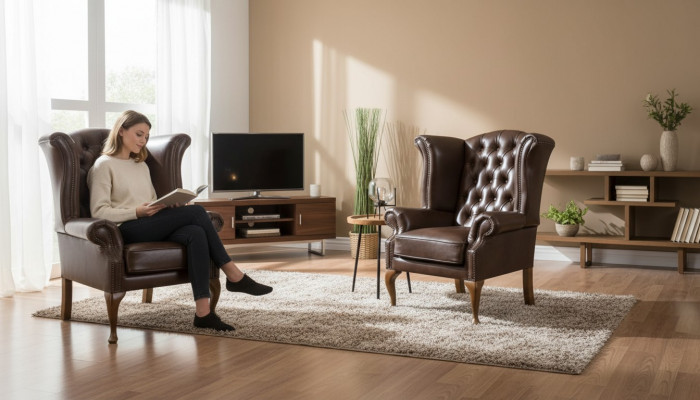 Chesterfield Ouschteraarmstull Kinnigin Sessel Antik Look Canapé Polster Fernseesessel Neiméi Miwwelen